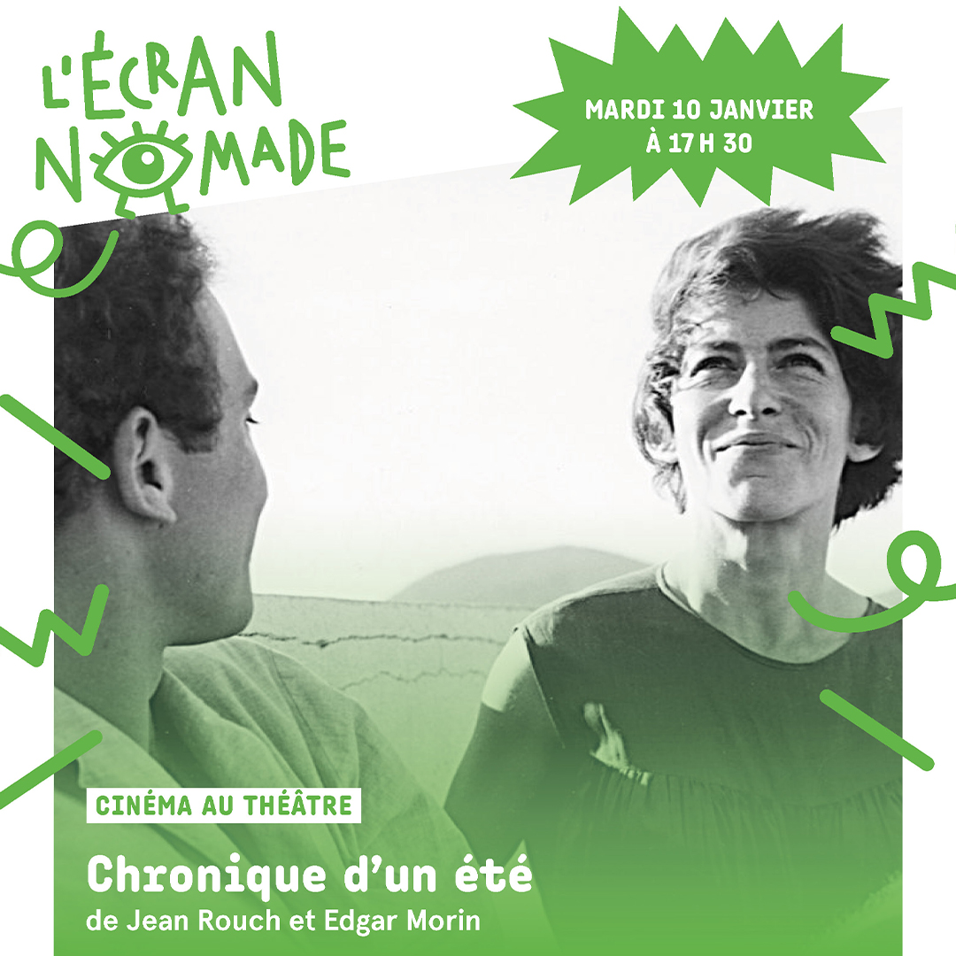 MC93 (@mc93bobigny) on Twitter photo En écho au spectacle Une jeunesse d'un été de Simon Roth, L'Écran nomade de Bobigny organise à la MC93 une projection de Chronique d'un été de Jean Rouch et Edgar Morin dont le spectacle est inspiré 🎬! En écho au spectacle Une jeunesse d'un été de Simon Roth, L'Écran nomade de Bobigny organise à la MC93 une projection de Chronique d'un été de Jean Rouch et Edgar Morin dont le spectacle est inspiré 🎬!