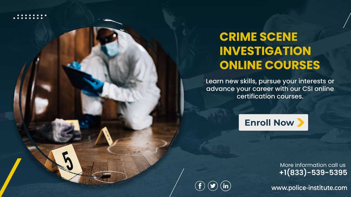 PS_Institute's tweet photo. Learn how Police Science Institute crime scene investigator online course can teach you how to collect, process, and analyze evidence at crime scenes.

Explore more: https://t.co/z2PAnMmXGf

#Forensics #CriminalInvestigation #CrimeSceneInvestigation #CSI #PoliceScienceInstitute https://t.co/Izv9rLk9wJ
