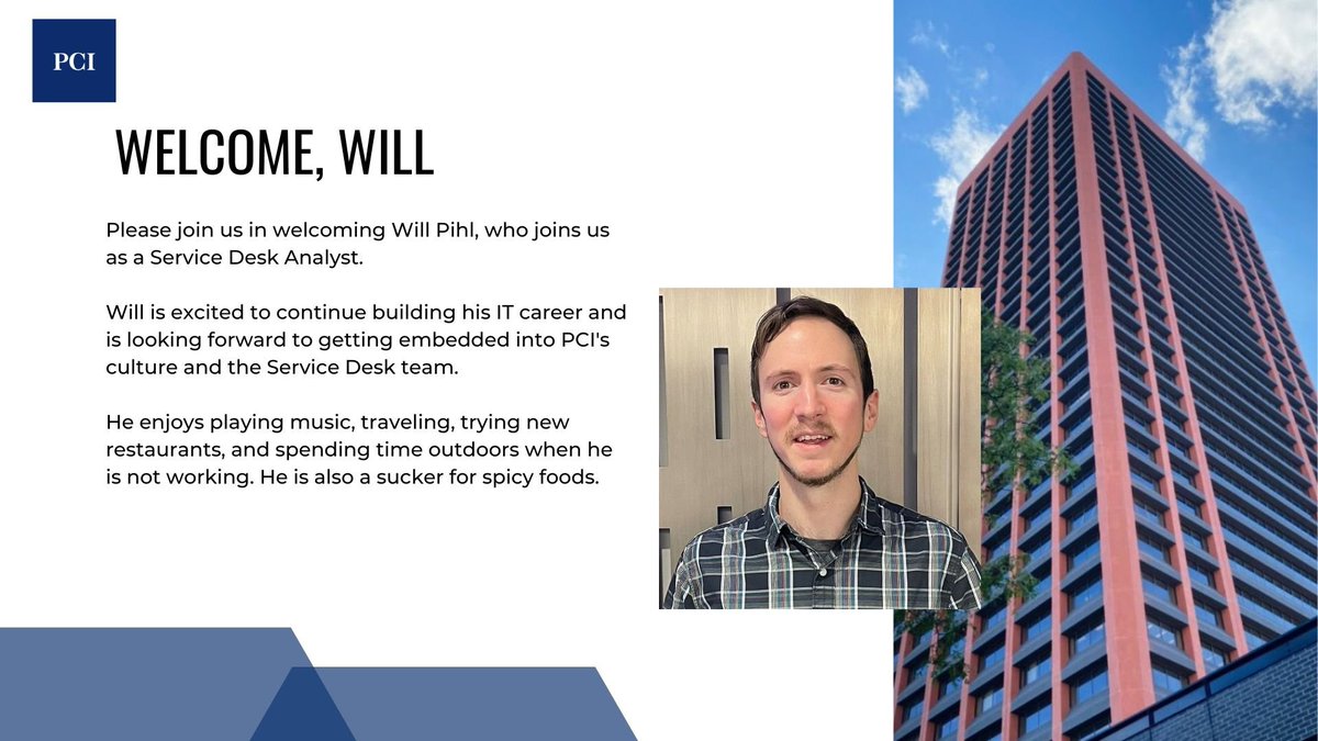 PCIBUF's tweet photo. PCI is happy to welcome two new Service Desk Analysts to our team! Read all about Ryan and Will below. 

Welcome aboard gentlemen. https://t.co/7FoMZOHHkV