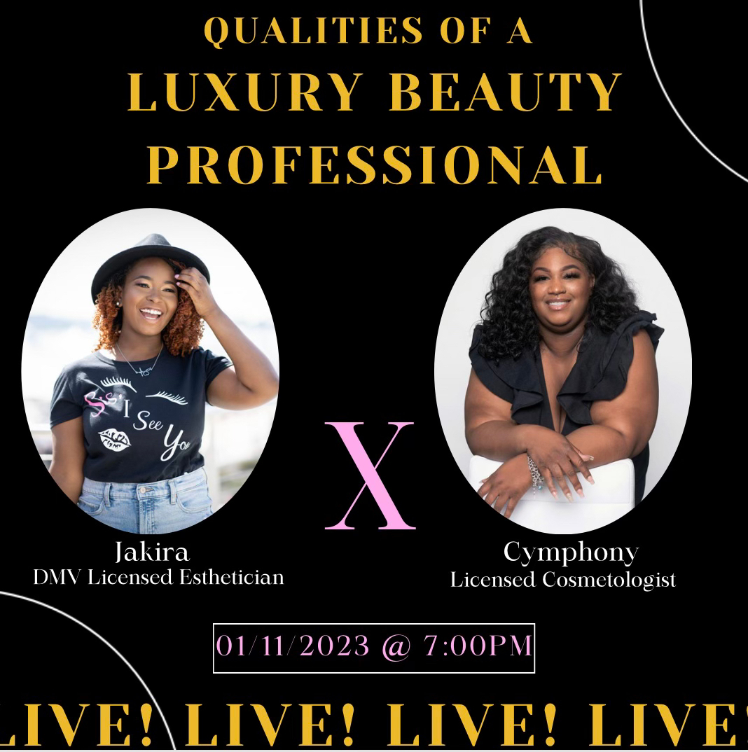 Join us for a candid conversation on the Qualities of a Luxury Business Professional!✨
#DMVLashes #MarylandLashes #DMVLashArtist #DMVLashTraining #DMVMUA #DMVNails #FortWashingtonLashes #TempleHillsLashes #MDLashExtensions #MDLashArtist #DMVEsthetician #MDLashTraining