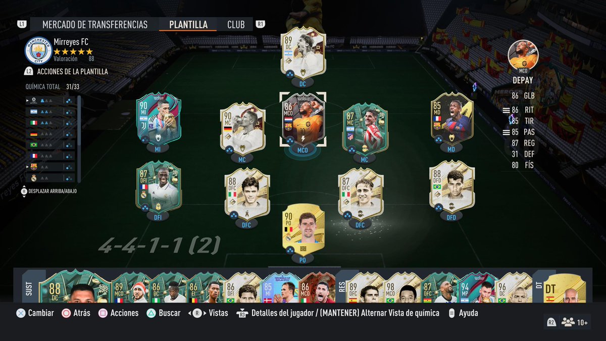 jona062's tweet photo. @xARiiAN Arian saluditos, juego 4-2-3-1 in game, transferibles: crespo, dembo, cannavaro y courtois, espero salir en el video papi https://t.co/7lvbUR1qXs