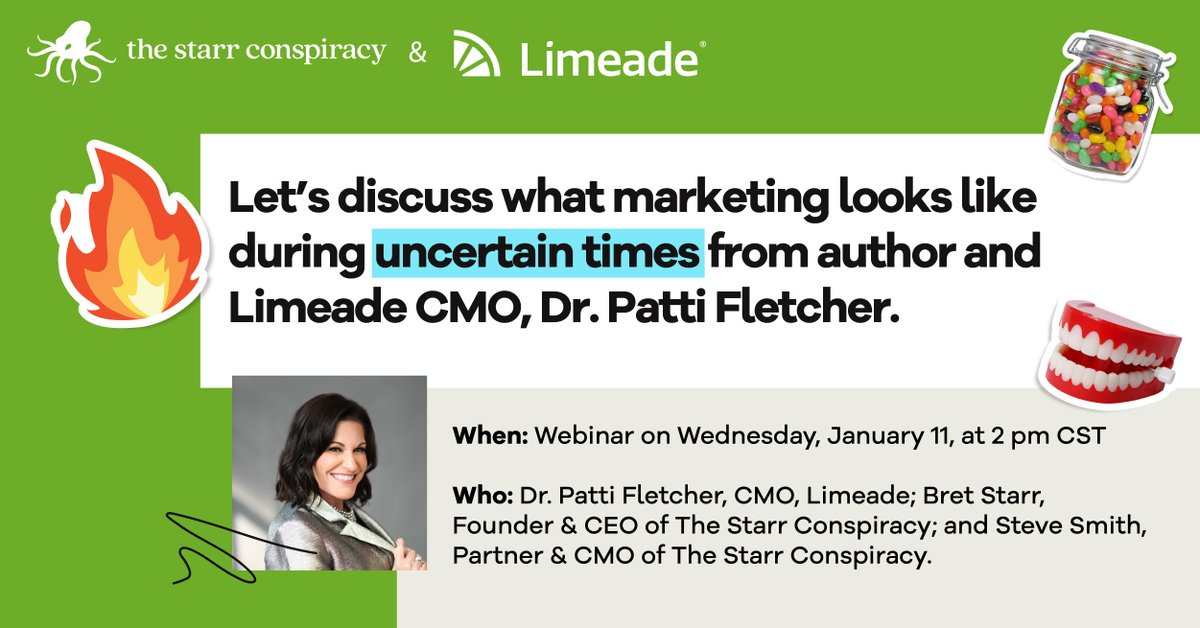 Up next in our Fireside Chat series? Dr. Patti Fletcher, the CMO at Limeade, an immersive employee well-being company that creates healthy employee experiences. 

Join us Wednesday, January 11, at 2 pm CST. Register here: hubs.ly/Q01xmmVK0