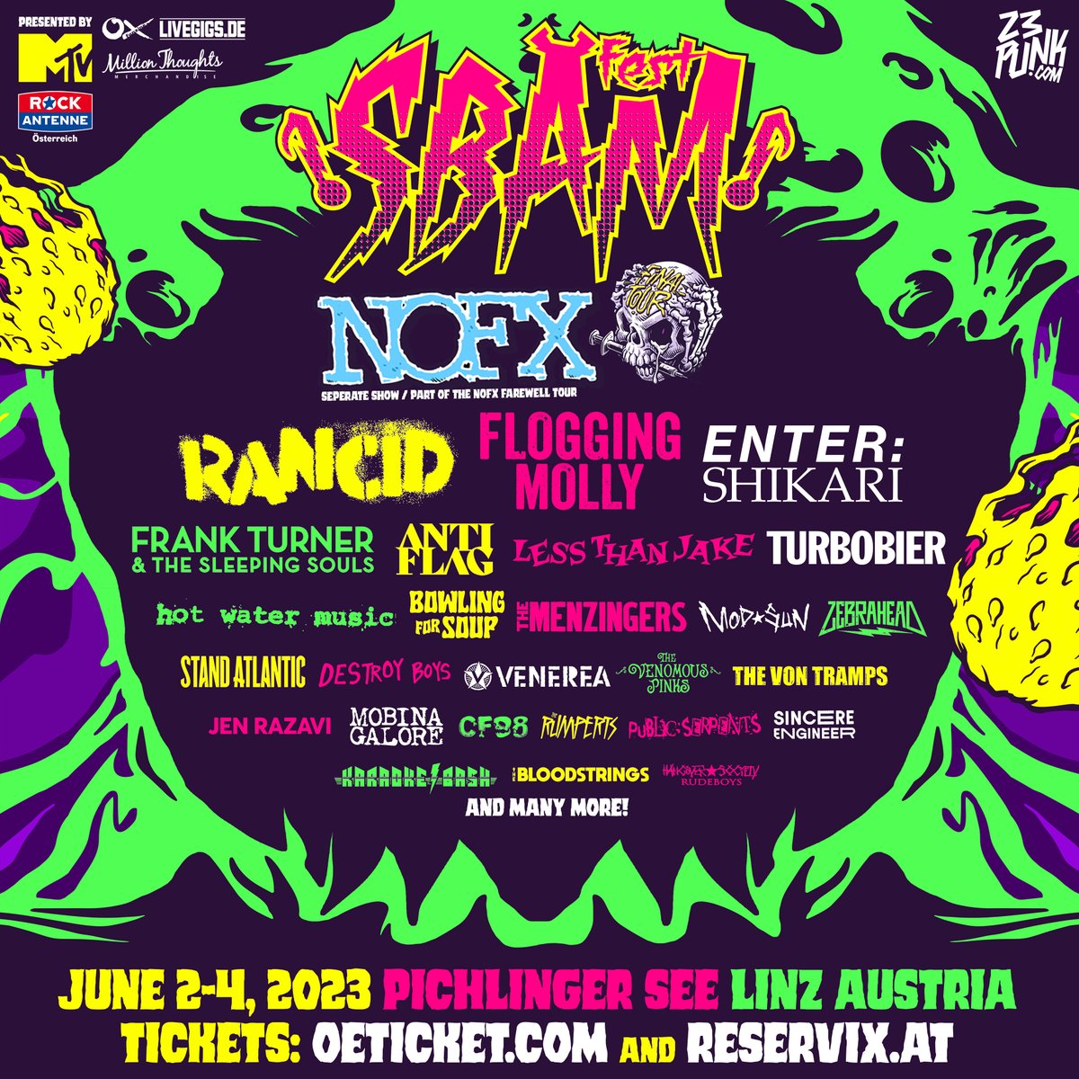 sbamrocks's tweet photo. SBÄM Fest 5 | line-up phase 7 💛
please welcome our next band @ENTERSHIKARI & our next collaborator @23punk_ to SBÄM Fest!🤘
grab your tickets 🎫 now!
https://t.co/cKXklJxjjz
@MTV_Germany @oxzine @tech2bincubator @oeticket @StadtLinz
#festival #entershikari #23punk #sbäm https://t.co/8iaBFRCqqL