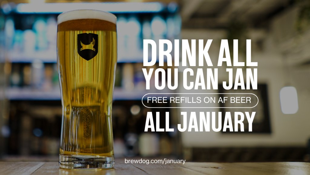 ALL YOU CAN JAN!
Free refills on our AF beers all through January!