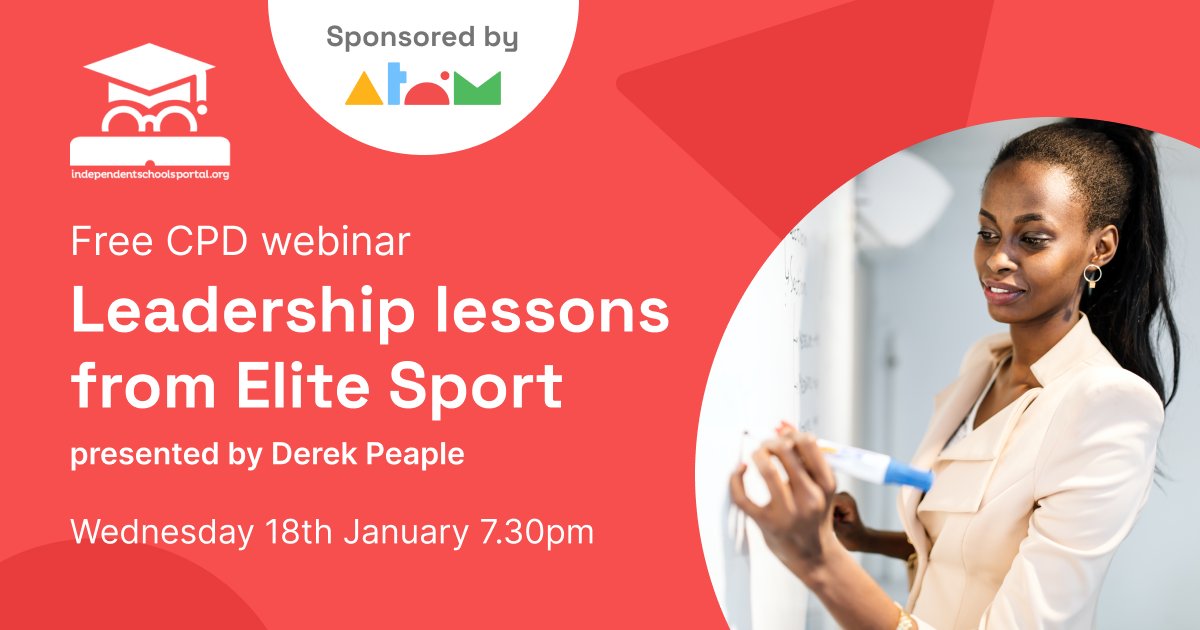 Atom School (@atomforschools) on Twitter photo 🧑🏫 Join us for the next <a href="/ISP_edu/">Independent Schools Portal</a> webinar "Leadership Lessons from Elite Sport" on Wednesday 18th January at 7.30pm
➡️ Sign up today, it's entirely FREE eu1.hubs.ly/H02wynB0
<a href="/DerekJPeaple/">Derek Peaple</a> uses insights from some leading sports coaches to inspire those leading schools 🧑🏫 Join us for the next <a href="/ISP_edu/">Independent Schools Portal</a> webinar "Leadership Lessons from Elite Sport" on Wednesday 18th January at 7.30pm
➡️ Sign up today, it's entirely FREE eu1.hubs.ly/H02wynB0
<a href="/DerekJPeaple/">Derek Peaple</a> uses insights from some leading sports coaches to inspire those leading schools