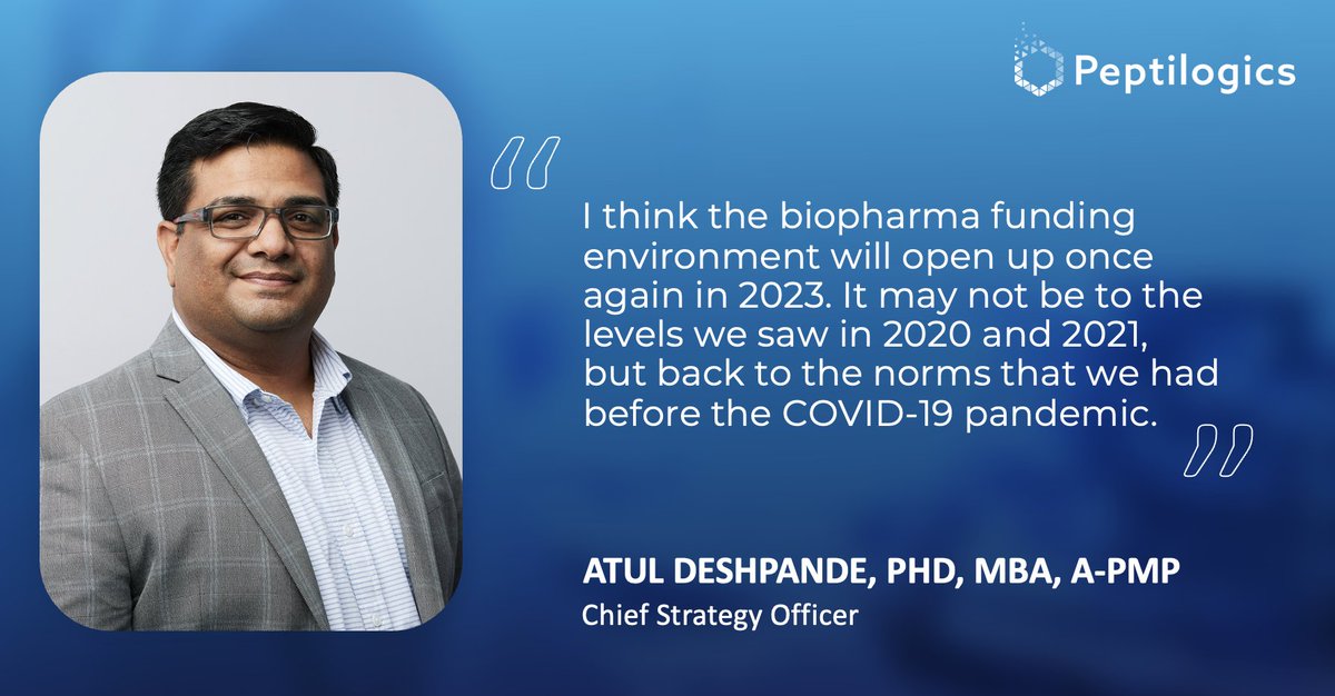 Peptilogics, Inc. (@peptilogics) on Twitter photo Our Chief Strategy Officer, Atul Deshpande, was recently featured in the <a href="/PharmaScrip/">Scrip, Citeline Commercial</a> Asks Series, sharing insights on how the #biopharma funding environment will evolve in 2023: bit.ly/3CwSWUy #ScripAsks Our Chief Strategy Officer, Atul Deshpande, was recently featured in the <a href="/PharmaScrip/">Scrip, Citeline Commercial</a> Asks Series, sharing insights on how the #biopharma funding environment will evolve in 2023: bit.ly/3CwSWUy #ScripAsks