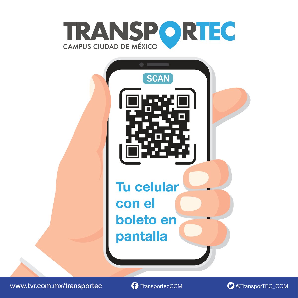 Antes de abordar Transportec, asegúrate de que llevas tu celular y que la app Movilidad Tec ya tiene en pantalla tu boleto con el código QR para ser escaneado.
#TransportecCCM #MovilidadTec #AbordarTransportec