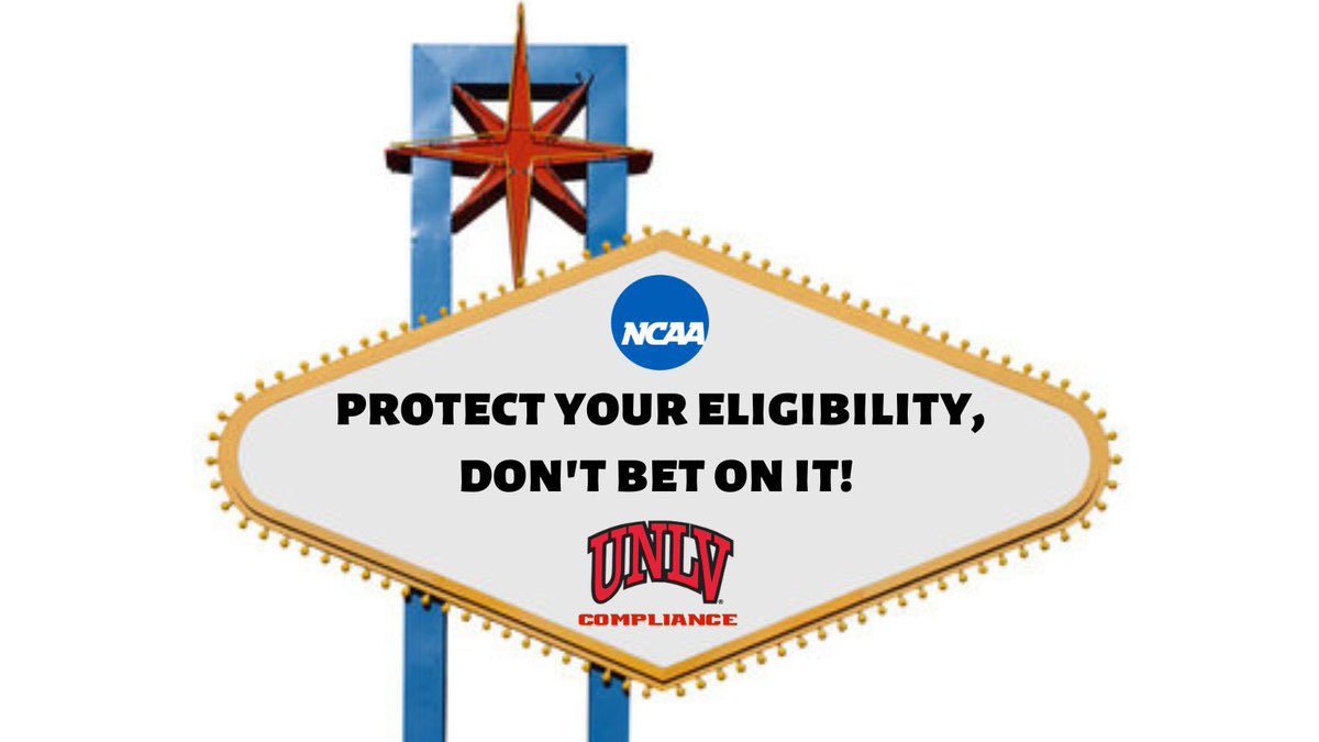 unlvcompliance's tweet photo. As a reminder, NCAA rules prohibit student-athletes and staff members from participating in sports wagering activities. Enjoy tonight’s game, but #DontBetOnIt! https://t.co/OHpoYHa8Aa