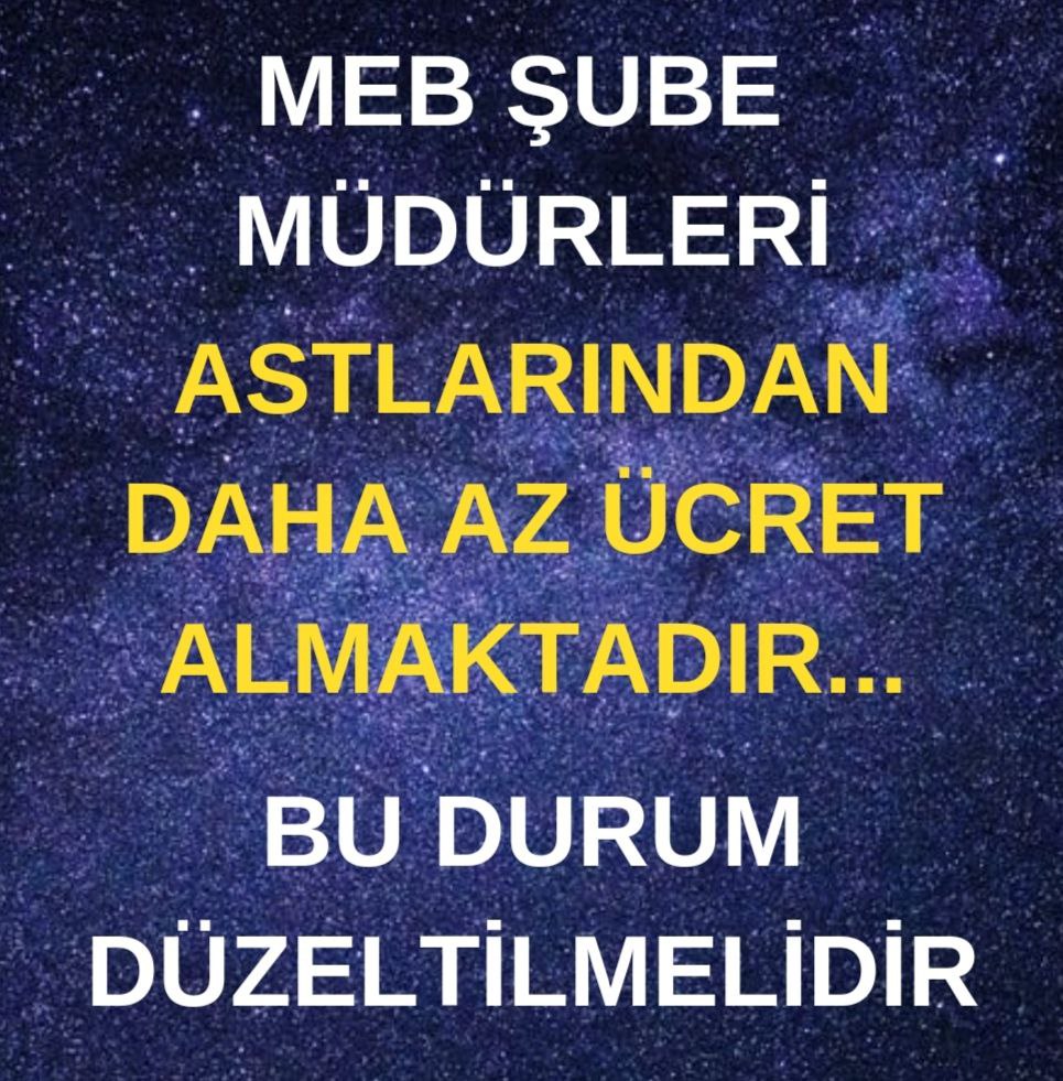 #MebSubeMudurleri MEB Görevde Yükselme Yönetmeliği Çerçevesinde bu kadrolara atamaları yapılan yöneticilerdir. Görevde yükselirken gelirde düşüş yaşamalarının izahı yoktur ve çözüm üretilmelidir.
<a href="/RTErdogan/">Recep Tayyip Erdoğan</a>
<a href="/tcmeb/">Millî Eğitim Bakanlığı</a>
<a href="/NureddinNebati/">Dr.Nureddin NEBATİ🇹🇷</a>
<a href="/_aliyalcin_/">Ali YALÇIN</a>
<a href="/fehmirasimcelik/">Fehmi Rasim Çelik</a>
<a href="/OzilLevent/">Dr. Levent Özil🇹🇷🇹🇷🇹🇷</a>
