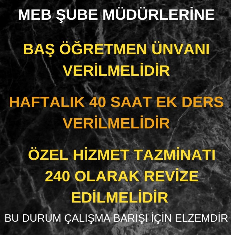 #MebSubeMudurleri için Öğretmenlik Meslek Kanunu’na  il/ilçe eğitim yöneticileri dahil edilmeli ya da il/ilçe eğitim yöneticilerinin eğitim öğretim sınıfına geçmeleri sağlanmalı, mağduriyet giderilmelidir
<a href="/RTErdogan/">Recep Tayyip Erdoğan</a>
<a href="/tcmeb/">Millî Eğitim Bakanlığı</a>
<a href="/NureddinNebati/">Dr.Nureddin NEBATİ🇹🇷</a>
<a href="/_aliyalcin_/">Ali YALÇIN</a>
<a href="/fehmirasimcelik/">Fehmi Rasim Çelik</a>
<a href="/OzilLevent/">Dr. Levent Özil🇹🇷🇹🇷🇹🇷</a>