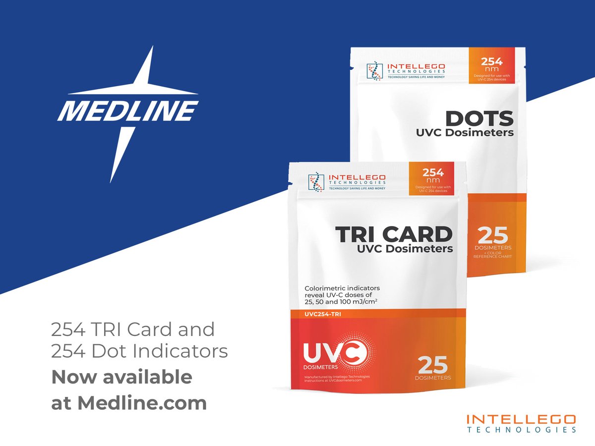We're excited to announce UVC Dosimeters now available via Medline to give customers peace of mind that their UV devices are performing as expected. Read more at bit.ly/3vQ3oD2 #uvc #healthcare #validation #uvgi #infectionprevention #environmentalservices #seeyoursuccess