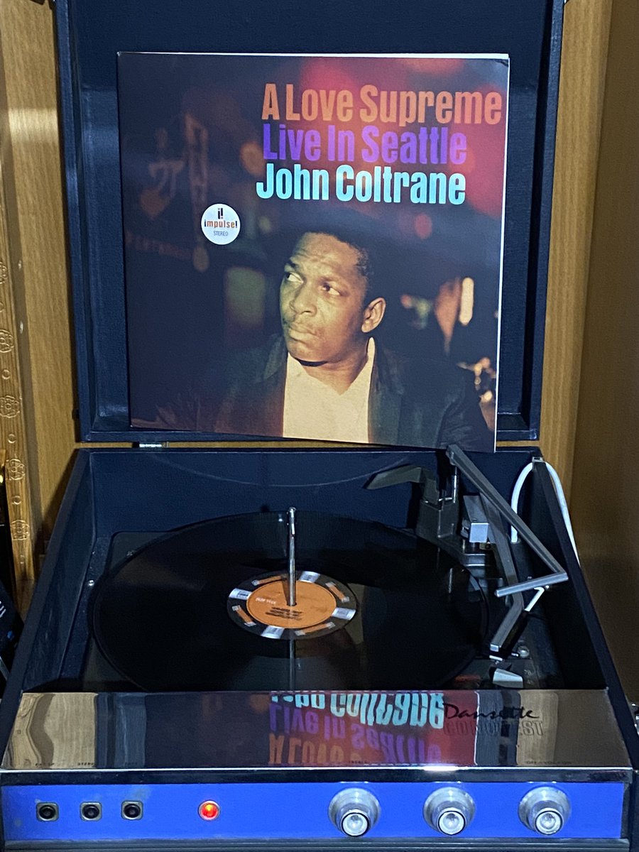 This afternoons painting record: A Love Supreme Live in Seattle - @JohnColtrane . A recently discovered rare live performance of this masterpiece, recorded shortly after #pharoahsanders joined the band. If you love A Love Supreme, you’ll LOVE this.