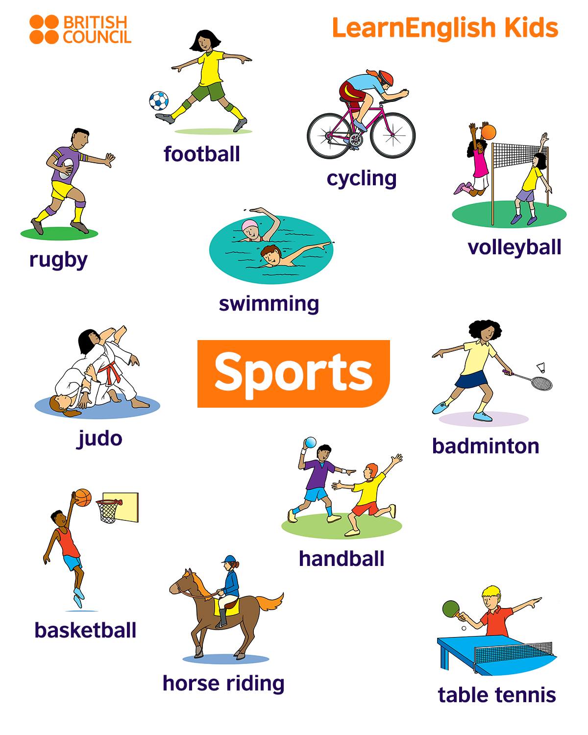 LearnEnglish on X: 🎾What different types of sports do you and your kids  know in English? ⚽️Check out these super flashcards to learn and practise  different types of sport, print them off