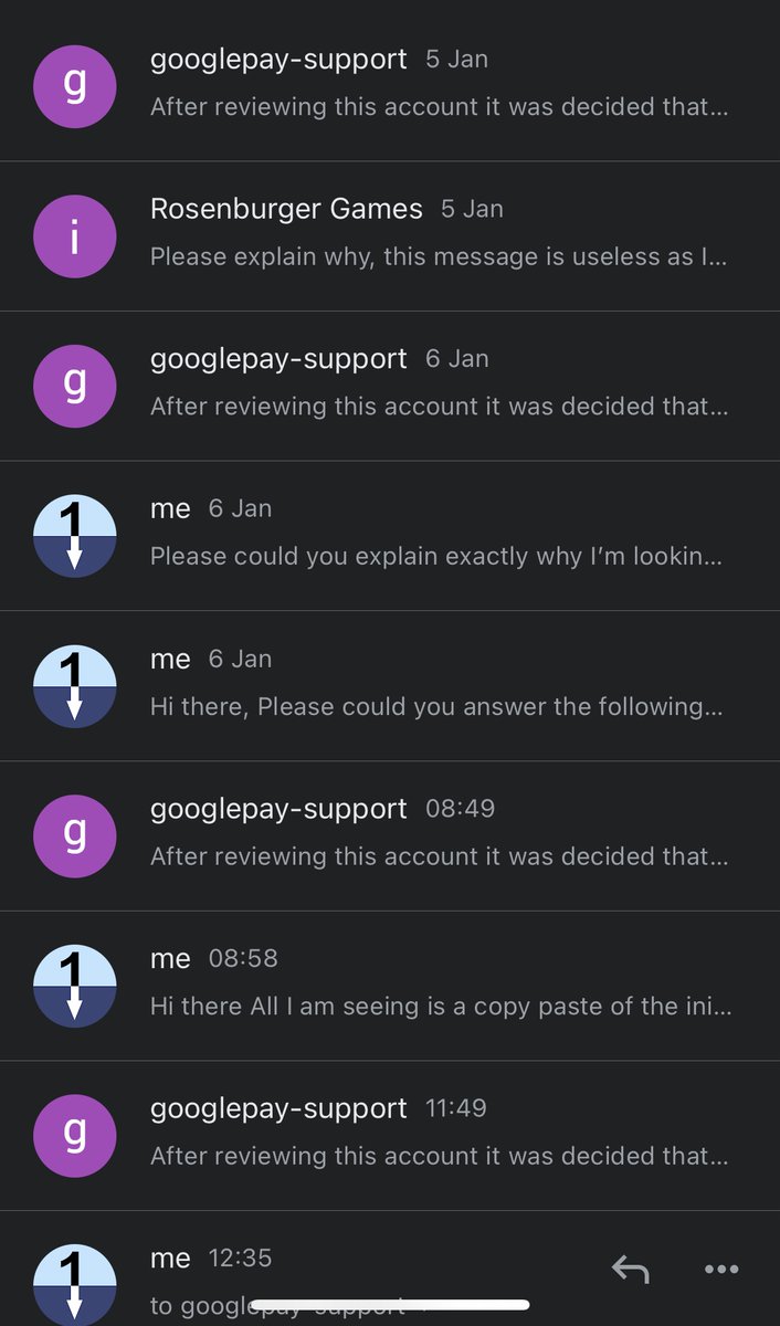 NumberDropApp's tweet photo. @GooglePay  I’m trying to work out the reason for and appeal my failed verification and your support is just sending the same generic message repeatedly. That is the opposite of my definition of support. https://t.co/ZMvYGv6QLl