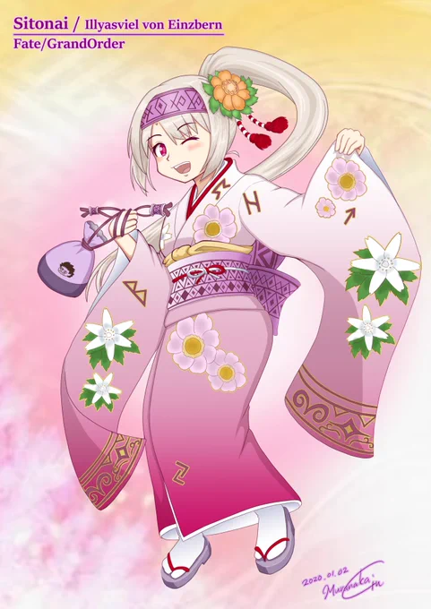 今のところ毎年描いてるので、推しが着物着てる絵の変遷2021→2022→2023 