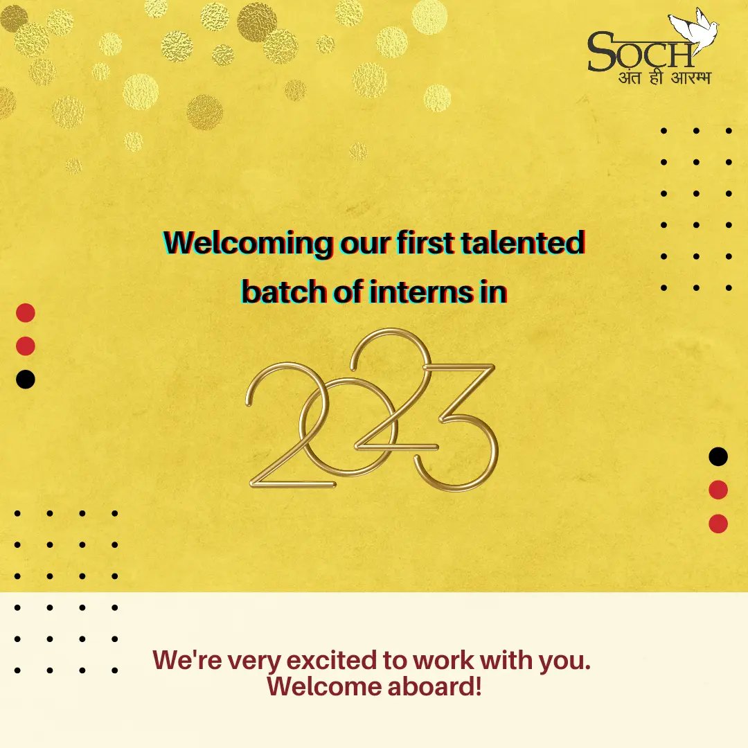 __SOCH__'s tweet photo. We wholeheartedly welcome our first batch of interns on 2023 to our team. Welcome Changemakers💜

#new #interns #internshipstudents #SOCHinterns #sochanthiaarambh #VIBE #GALA #Trending #TrendingNow https://t.co/aM4JOBttWO