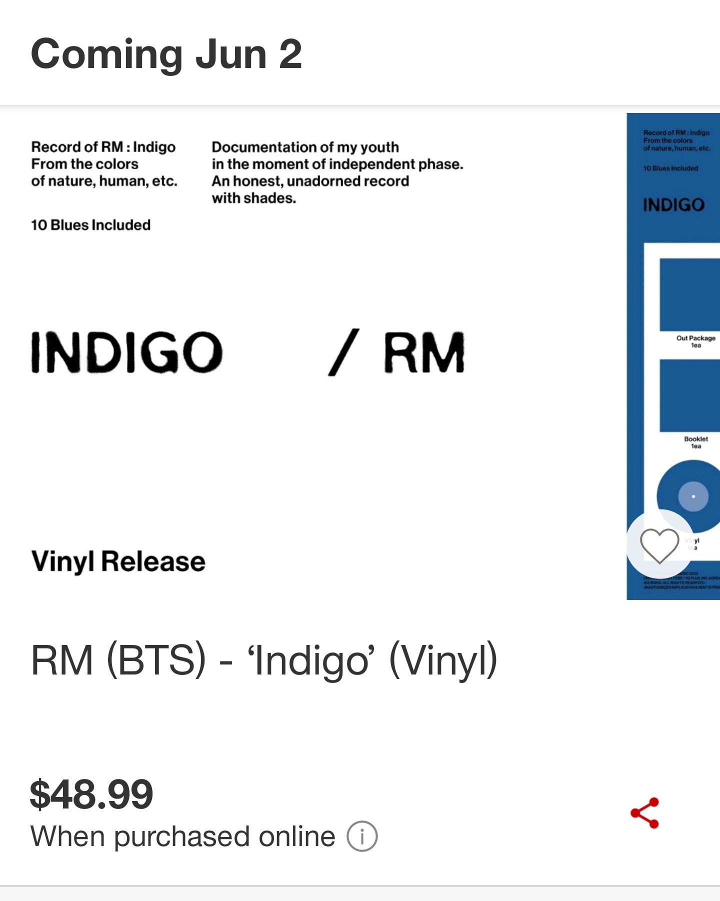 Bts official on twitter indigo lp pre order notice rm indigo
