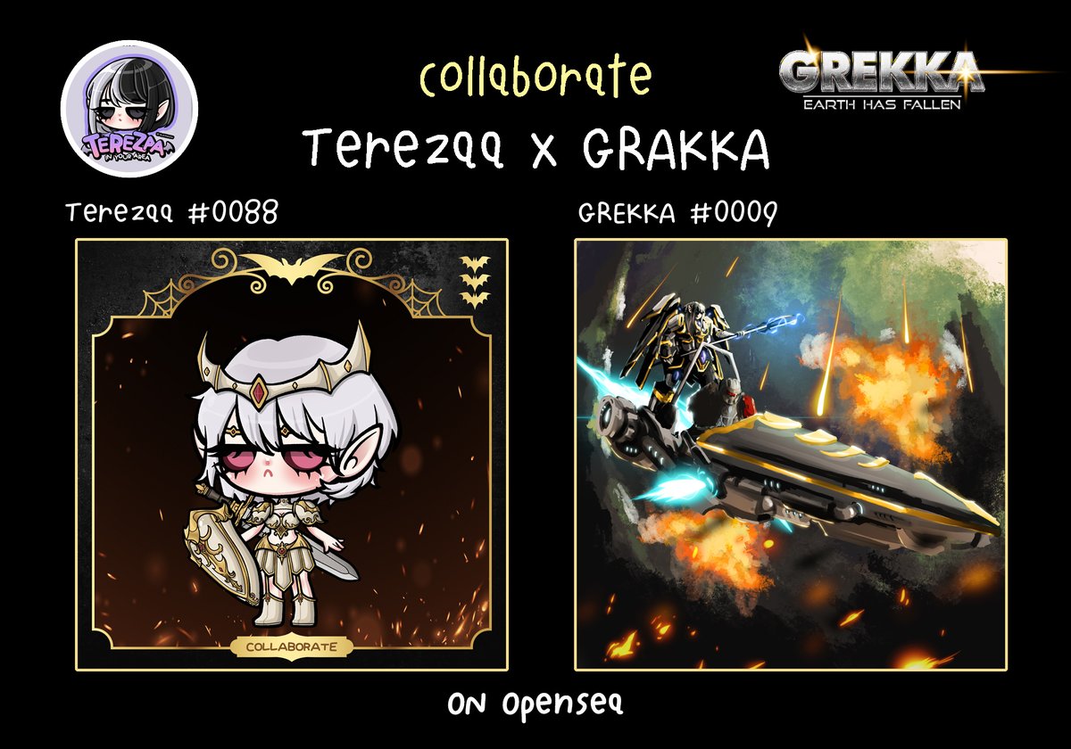 ☄️ดรอปแรกของปี☄️
🔥ปล่อย Elite ไปเลยจ้า ความดุเดือดในการคอลแลปนี้🔥
😈Terezaa x Grekka😈
collaborate with <a href="/Grekkaboardgame/">Grekka</a> 
.
ปล่อยผี 20.00 น. 09/01/66 นี้เล้ยยย
TEREZAA >> opensea.io/assets/ethereu…

GREKKA >> opensea.io/assets/ethereu…

.
#Terezaa #Grekka #NFTCommumity #NFTthailand