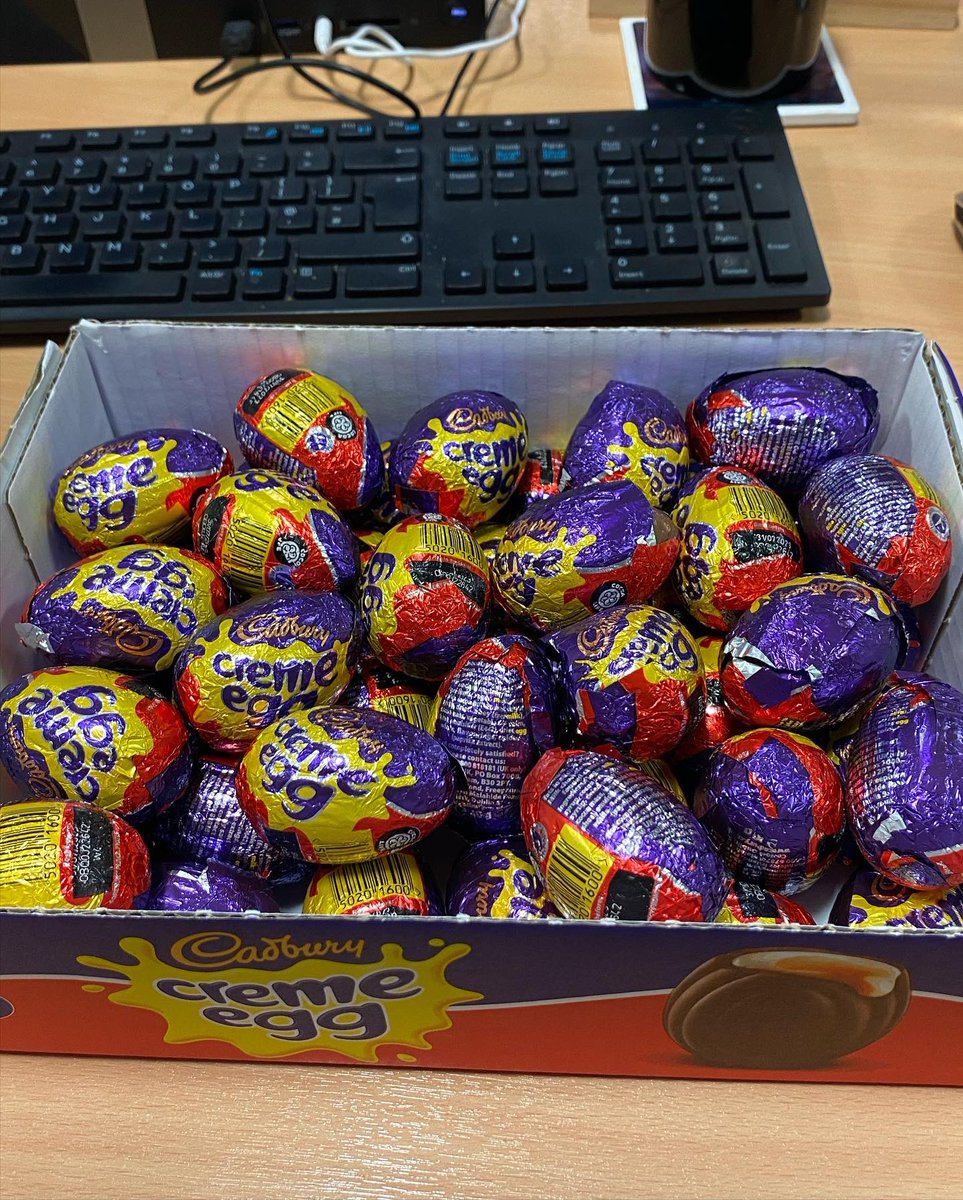 When the boss brings cream eggs to the office #mydietfortheentireweek!