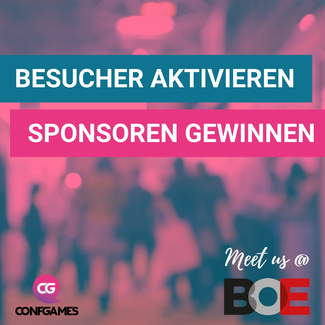Wie Veranstaltern genau das gelingt, zeigen wir in 2 Tagen live auf der #BOE.

Nehmt an der BOE Rallye teil und erfahrt direkt an unserem Stand E22/Halle 7 wie wir Events  zum Erfolg führen.

Termin vor Ort: calendly.com/confgames-1/bo…

#boe23 #gamification #leadgenerator #engagement
