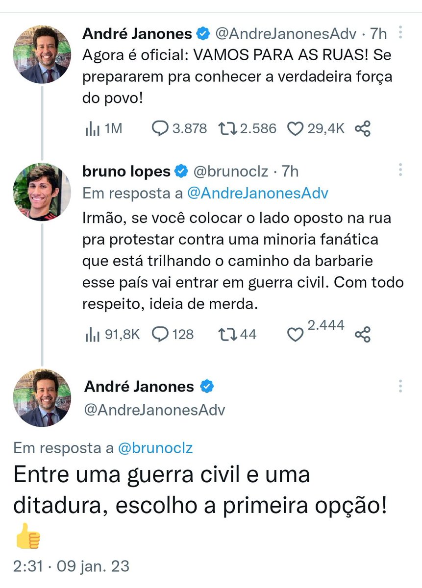 Janones está insuflando uma guerra civil em seu twitter