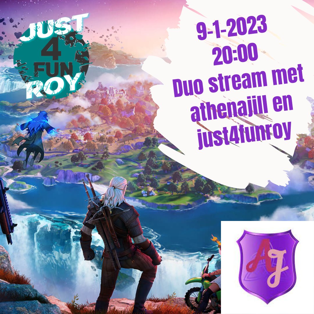 Just4FunRoy's tweet photo. Vanavond Rond de klok van 20:00 hebben we een gezellige duo stream met @AthenaJill  kom jij ook gezellig kijken #ContentCreator #twitchstreamer #fntc_member #athenajill #twitchaffiliate #duostream #fortnite https://t.co/9Ao3zi47Fm