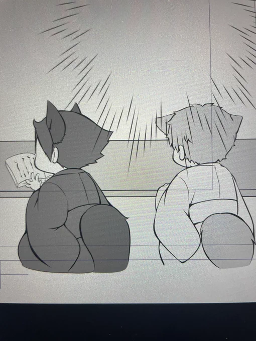 グレースケールってめちゃくちゃ楽だね!!😳楽しくてサクサク進む!!!
あ、ちょこっと子狐ちゃん出てます🦊 