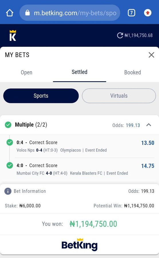 I have never seen a genuine person like you @sure_odds02, your hard work on trusted fixed games has really spoken for you thank you sir. This is my winning of yesterday game. Thanks
OlaiyaIgwe TheExperience17 Wizkid #GHAURU #bankstrivia #100DaysOfCode