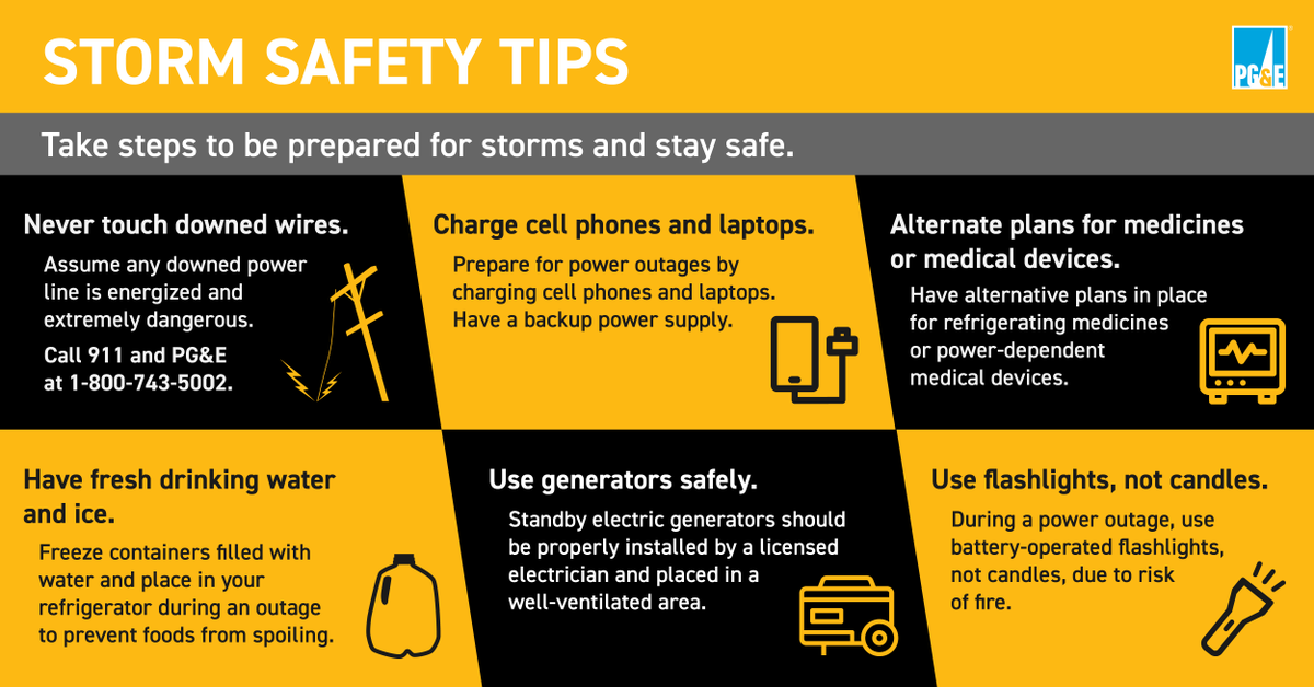 ADVISORY: Weather system delivering significant precipitation and heavy winds. As with last weekend’s storm, flooding, downed trees &amp; road closures may impact timely restoration. Customers are strongly urged to prepare for potential extended outages. pgecurrents.com/articles/3633-…