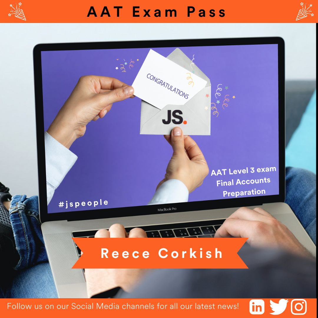 jsllp's tweet photo. We thought we would start the week with some #jspeople good news! Please join us in congratulating Reece Corkish for passing his Level 3 AAT Final Accounts Preparation exam! We are extremely proud of you & look forward to seeing you develop and progress in your career.
#training https://t.co/OwkOU7K9nl