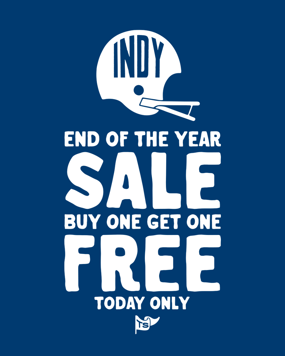 TheShopIndy's tweet photo. END OF THE SEASON SALE! Buy One Get One FREE Today Only! Let's Look forward to the Draft! #IndyFootball https://t.co/IeiqEjvLvg https://t.co/TvljzgSYWE