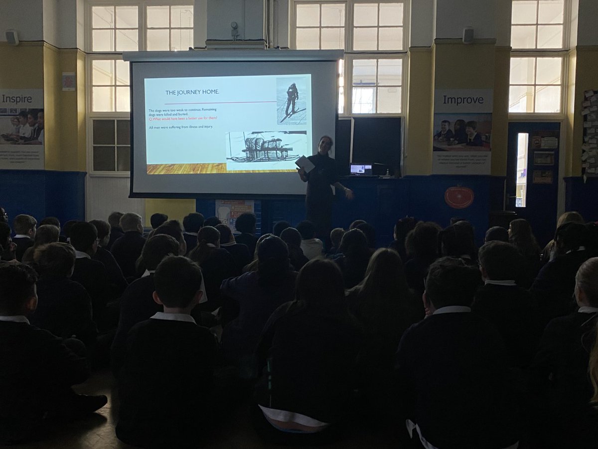 GeorgeSpicerSch's tweet photo. Y6 are starting this Half Term's topic: Race to the Pole!
Today, Mrs Wellbrook delivered an amazing immersion based on The Discovery Expedition. #racetothepole @danthewhaler #shackleton #RFScott #Antarctica @explorerspod https://t.co/fB8iftArB2