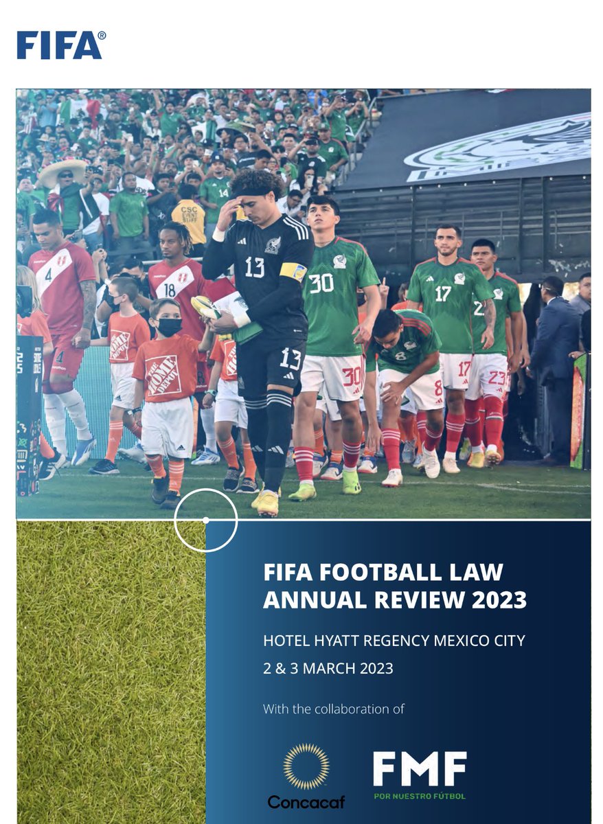 GarciaSilvero's tweet photo. Estamos de vuelta!

El Football Law Annual Review de la FIFA se celebrará en Ciudad de México, el 2&amp;3 marzo 2023.

2 dias de presentaciones sobre temas de dcho del fútbol internacional.

Descarga el programa e inscríbete gratuitamente👇

Nos vemos en 🇲🇽

https://t.co/4vfC7mw4ZX https://t.co/j9SAjTGuAn