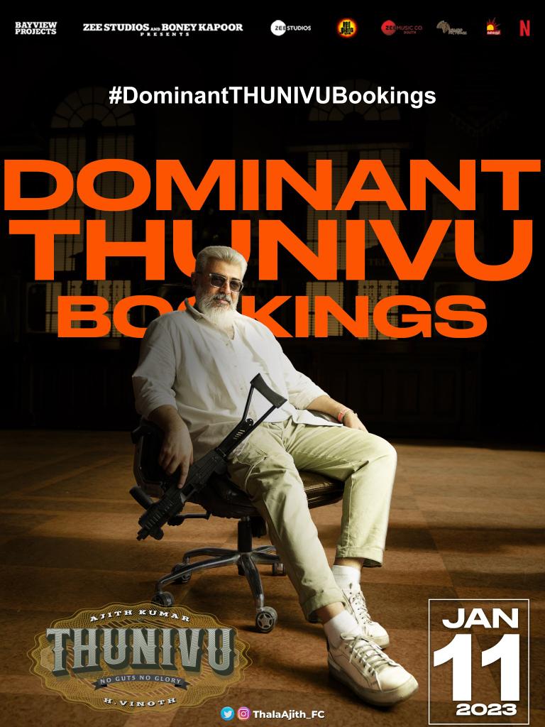 MBoopar's tweet photo. Let's Celebrate The INCREDIBLE Bookings all over the World with SPL Tag

👉 #DominantTHUNIVUBookings
#Thunivu
#Ajithkumar𓃵 https://t.co/68zcNXos11