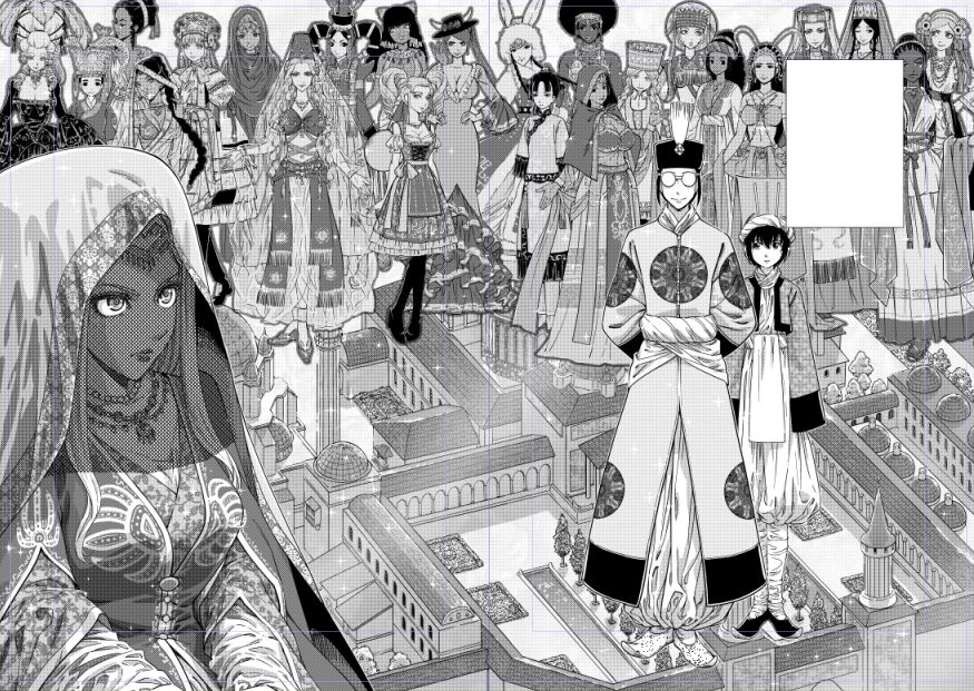 『星天のオルド タルク帝国後宮秘史』第1巻 https://t.co/sHjq3pduL4
発売まであと1ヶ月となりましたがご予約はお済みでしょうか?
電子版ではカラーページがそのまま収録されますが、紙の本では特別にトーンを貼り直したモノクロ版になります。