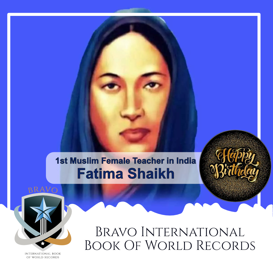 RecordsBravo's tweet photo. Wishing Birth Anniversary to India's First Female Muslim Teacher, Fatima Shaikh, who along with Savitri Bai Phule prevailed light of Knowledge to the masses. 

#fatimashaikh #phule #worldrecord #bravoworldrecord https://t.co/XuqdTuOnUN