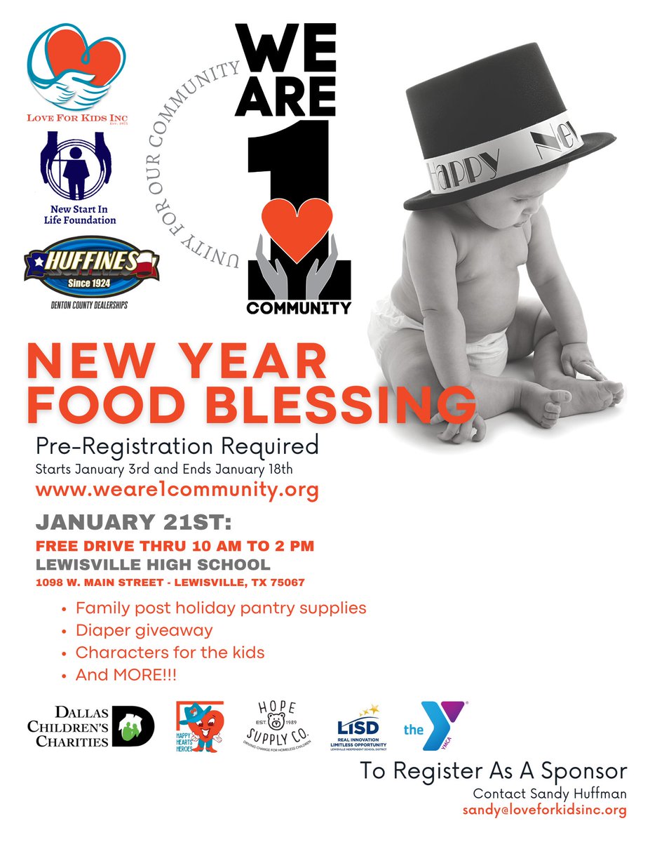 Check out this upcoming resource offered January 21st!! They are offering post holiday pantry supplies, diaper giveaway, characters for the kids, and more!!

Pre-Registration is required!! Pre-Register at weare1community.org