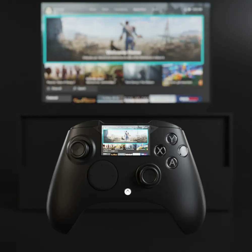 motiondgamer's tweet photo. Xbox controller with screen concept #xbox https://t.co/iY05hSVG1c