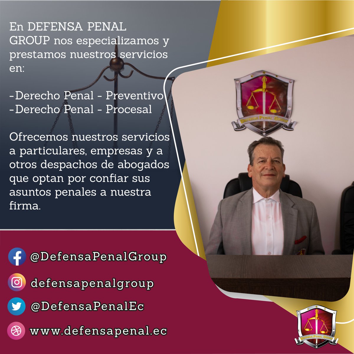 Nuestra experiencia en el campo legal nos permite ofrecerte un servicio de calidad y profesionalismo. Somos profesionales en el área penal y nos comprometemos contigo y a tu causa 🤓.
Asesórate con los mejores, asesórate con Defensa Penal Group 😎
👇📲
api.whatsapp.com/send?phone=593…