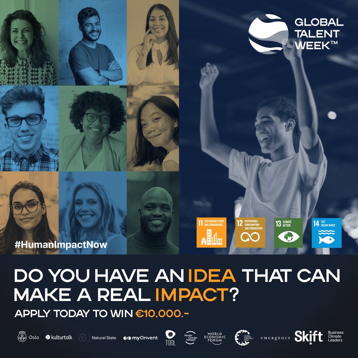 globaltalentwk's tweet photo. Calling all #talents, #visionaries, and #entrepreneurs👋!! Less than one month left to apply for the #GlobalTalentAward, with a €10,000.- prize for the best SDG solution/idea💡 to be awarded in March 2023 during #GlobalTalentWeek.
Deadline is February 1st, so get started...
1/3 https://t.co/APN5bnZU65