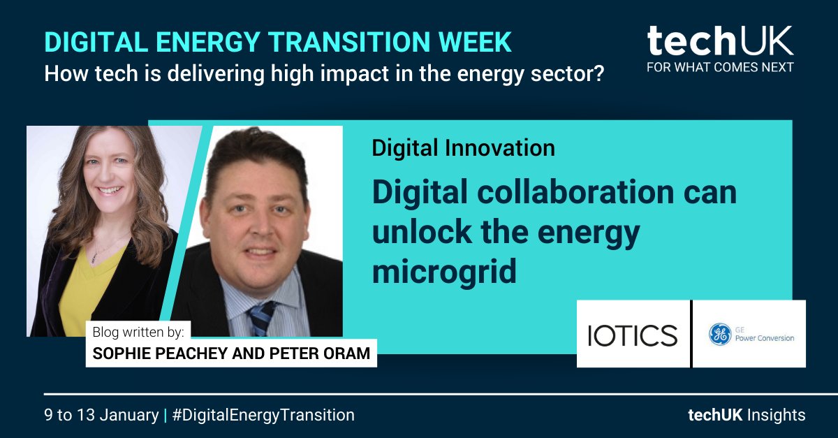 techUK's tweet image. 🚨#DigitalEnergyTransition Campaign Week 
SophiePeachy @Iotics_News and Peter Oram @generalelectric discuss digital cooperation in managing multiple assets &amp;amp; the role of local microgrids in ⬇️ emissions, improve energy supply, ⬇️operational cost. 
👉ow.ly/kFHs50MlgTT