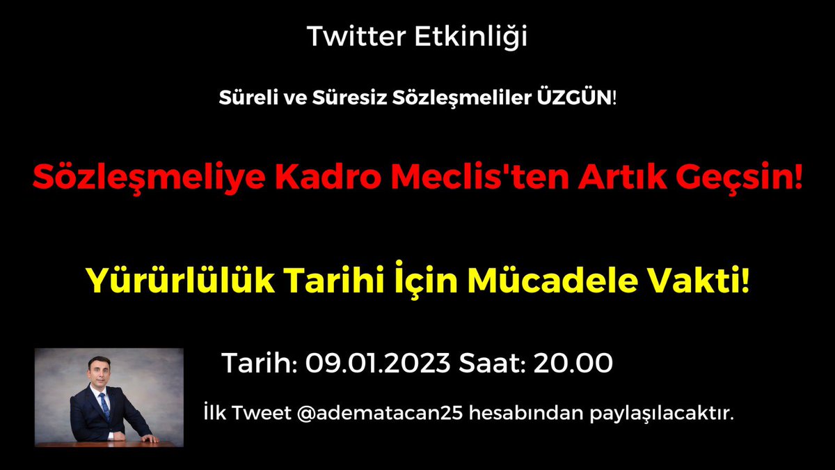 adematacan25's tweet photo. BIRAKIN HEVESİMİZİ YAŞAYALIM… 

KADRO NEDEN GECİKTİ?

ETKİNLİK İÇİN SİZİ DAVET EDİYORUM https://t.co/b3DlUBXPpW