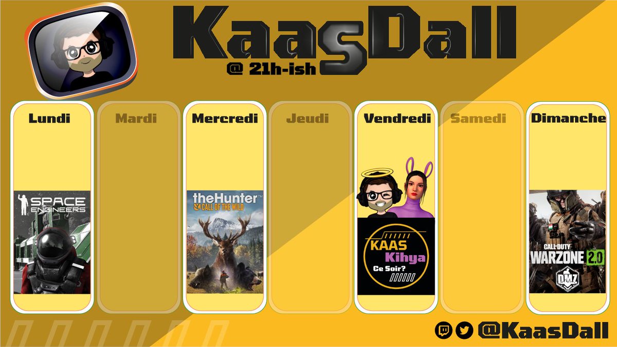 KaasDall's tweet photo. Semaine#2 sur #KaasDallStreaming https://t.co/8tNTjGzxEE 

Et toujours sur Discord : https://t.co/ijXZBqb2fU

#chill #french #fun #Kaasdall #TheTrampingPony #Kihya #KaasDallGaming https://t.co/rAEt2oHY0U