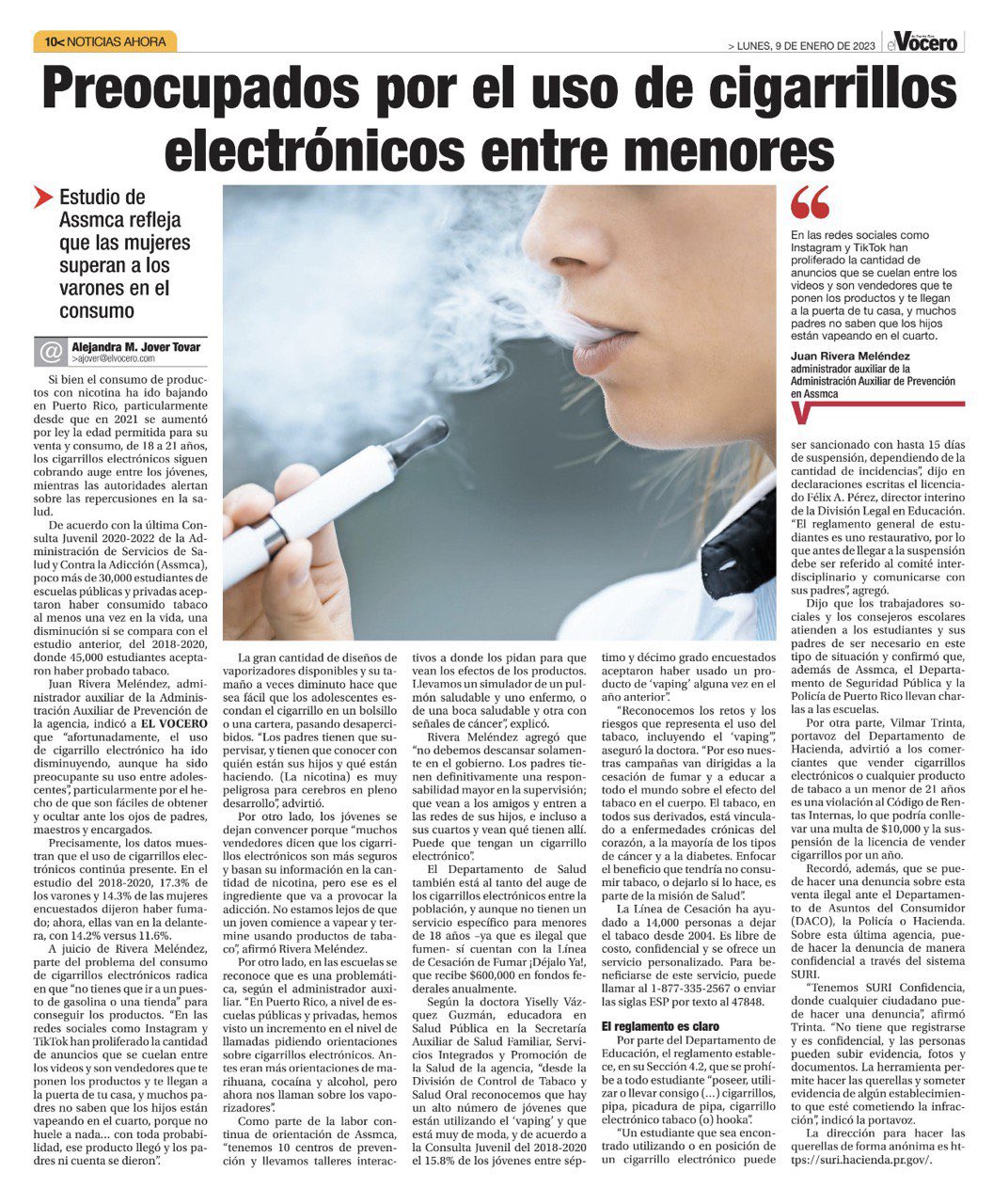 EE.UU. aprueba cigarros electrónicos para dejar de fumar – Artículo 66