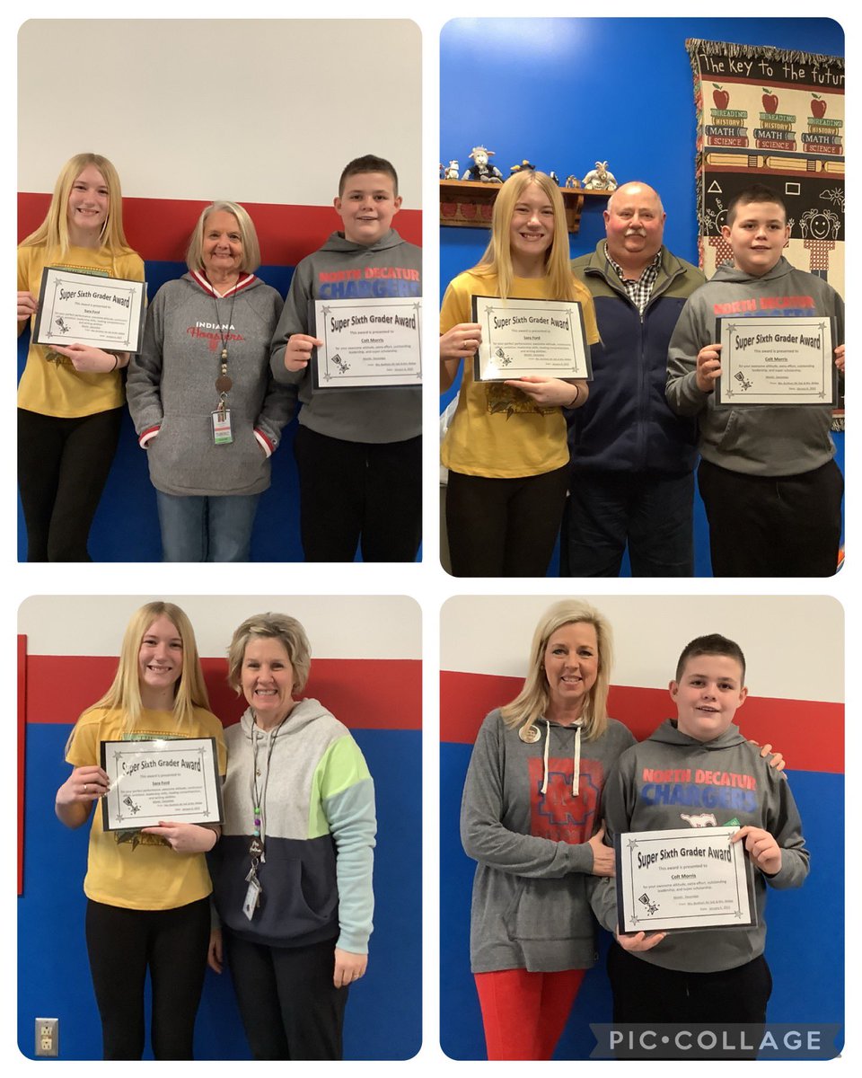 The most important thing you’ll ever wear is your attitude! These two December Super Sixth Graders <a href="/ndeschargers/">North Elementary</a> wear it well! ❤️💙☺️☀️🏆 #Sunshine #Leaders #Winning #PositiveAttitude #BeAGoodHuman #ndeschargers