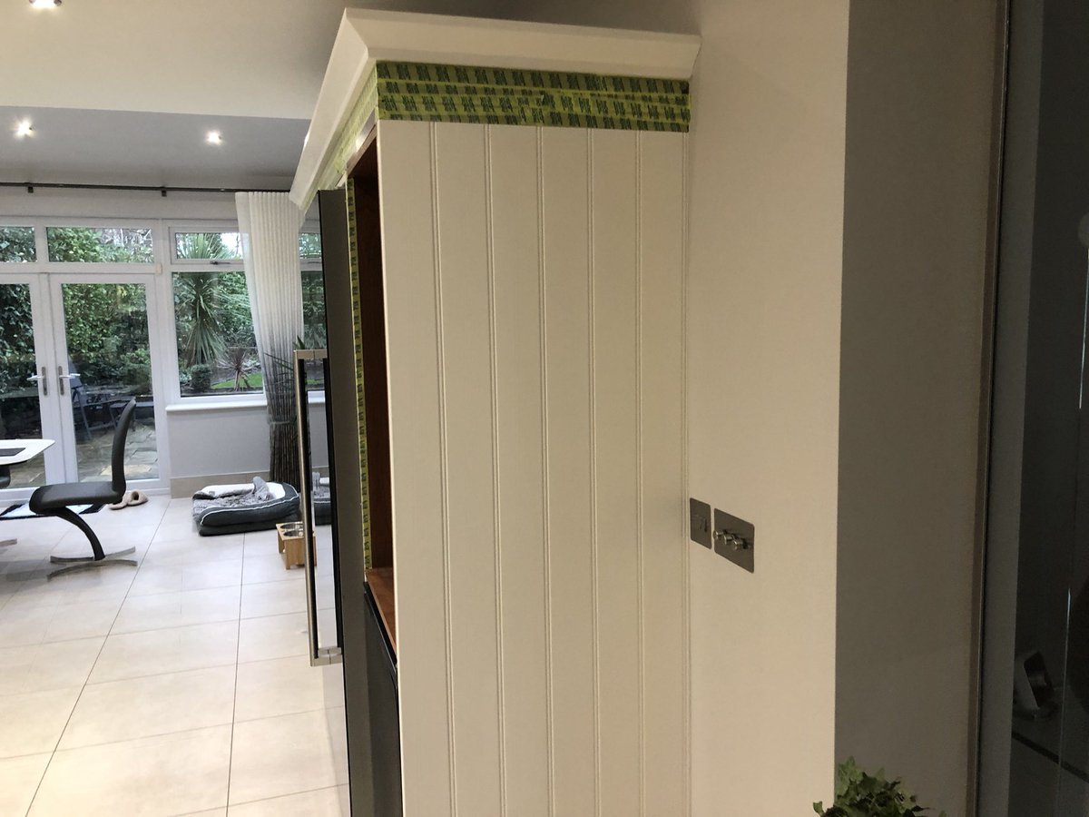 Kitchen units brought back to life in F&amp;B Worsted . #prestbury #Cheshire #interiordesign #decorating #kitchendecor 1/2