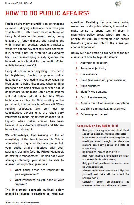 EOCEUOffice's tweet photo. #RINGSProject Public Affairs Guidelines developed by @DIFidraet @PoulBroberg @LouiseBiede help NOCs to build their influence:
1️⃣ Strengthen relations with stakeholders
2️⃣ Influence decision-making and gain political leverage
➡️Discover now! https://t.co/CvtSVT31Fm https://t.co/cOTa0HnAFe