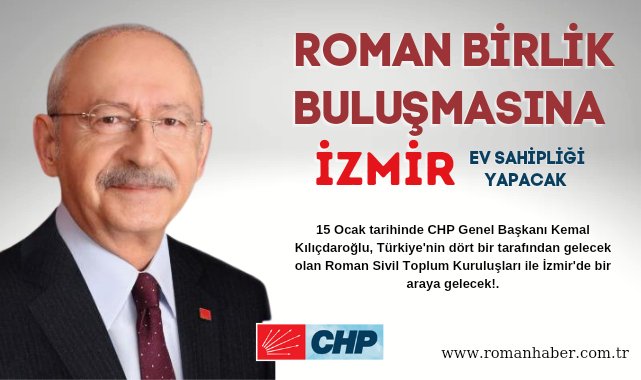 Roman Birlik Buluşmasına İzmir Ev Sahipliği Yapacak.

15 Ocak 2023 tarihinde CHP Genel Başkanı Kemal Kılıçdaroğlu, Türkiye'nin dört bir tarafından gelen Roman Sivil Toplum Kuruluşları ile İzmir'de bir araya gelecek.
<a href="/kilicdarogluk/">Kemal Kılıçdaroğlu</a> <a href="/tuncsoyer/">Tunç Soyer</a> <a href="/ozcanpurcu/">Özcan Purçu</a>