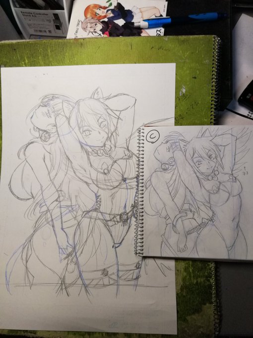 ラフ©️案を元に下書き。 