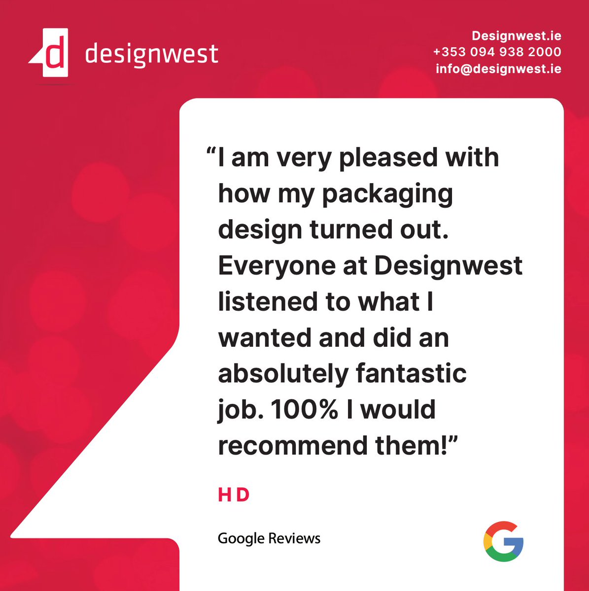 designwestmayo's tweet image. GOOGLE REVIEWS 🤩

As much as we love reading your reviews on google, we thought it would be a great idea to share them with you too 🙌

You can always shoot us a DM or contact us at info@designwest.ie  to have a chat for your #visualexperience idea / enquiry!! 💥 
#designagency